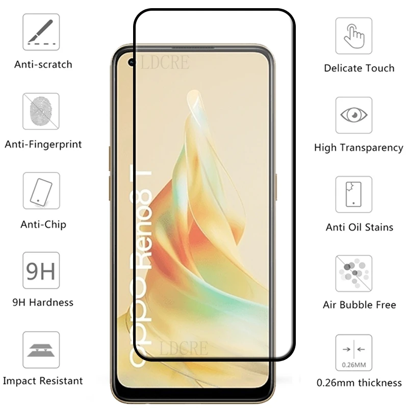 Vidrio de cubierta completa para OPPO Reno 8T vidrio para Reno 8T vidrio templado 9H HD Protector de pantalla para OPPO Reno 8T Reno8 T lente de vidrio - imagen 3