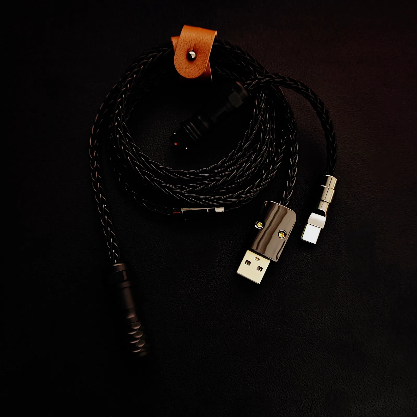 Nuevo Cable de carga de datos Chapado en plata y cobre de un solo cristal USB tipo C de Metal personalizado para teclado mecánico Cable de enchufe de aviación - imagen 3