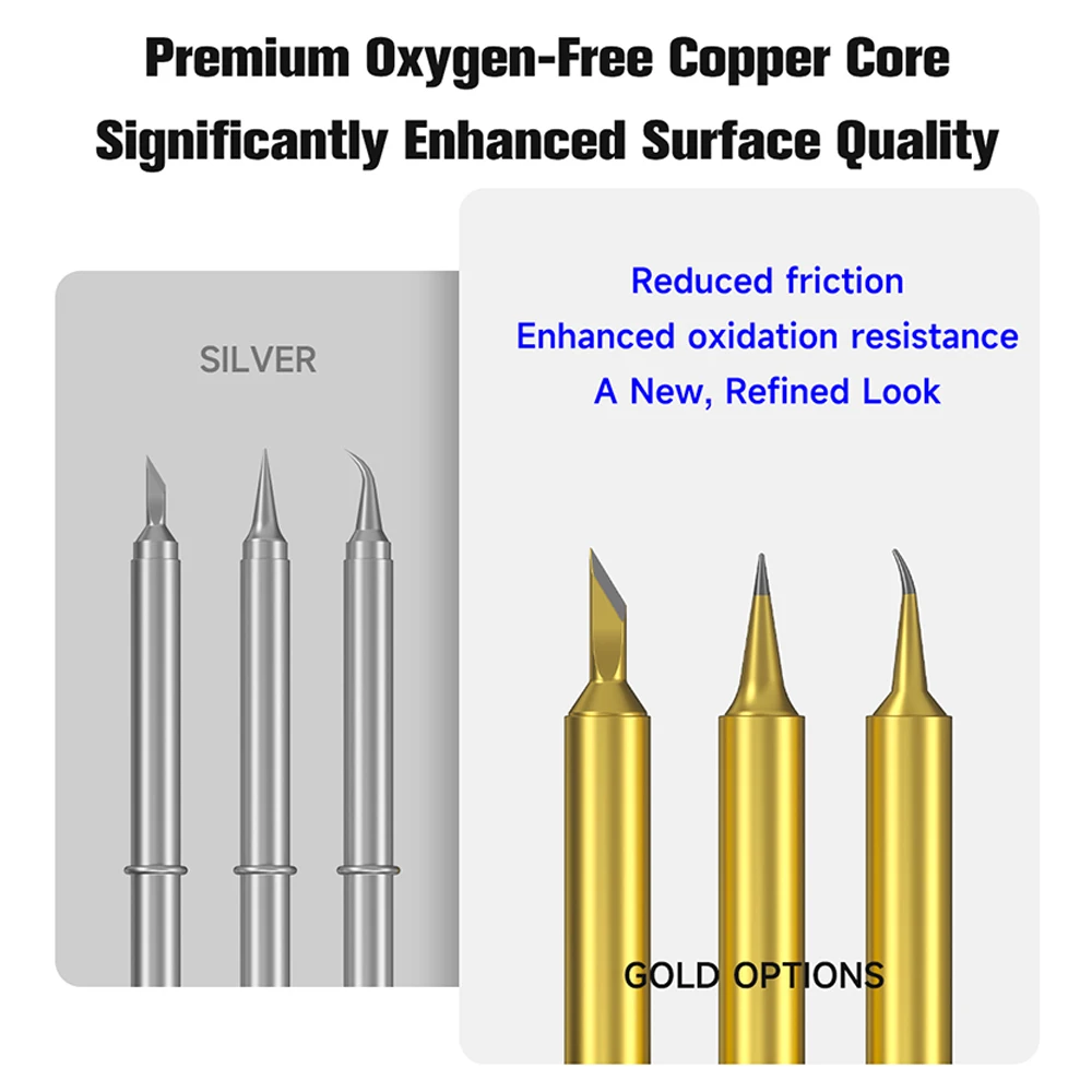 Elemento calefactor de soldador serie OT-TS/SK/TI mecánico T12 para reparación de teléfonos móviles, placa base, herramienta de soldadura de Chip PCB - imagen 4