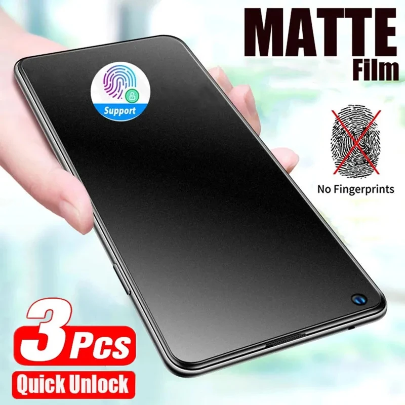 3 uds protectores de pantalla mate para Samsung S25 Ultra S24 S23 S22 S21 FE A56 A36 A26 A55 5G A54 A53 A33 A34 A35 A33 A32 A16 A13 A06