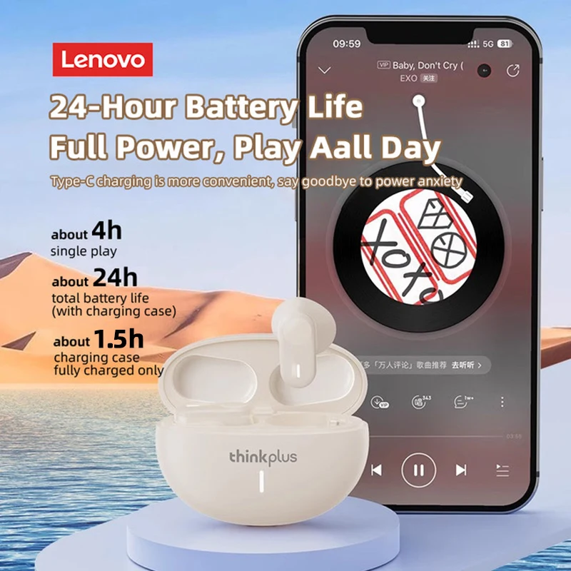 Choice Lenovo LP19 auriculares intrauditivos estéreo HIFI sonido música TWS auriculares inalámbricos Bluetooth llamada HD auriculares deportivos con micrófono nuevo - imagen 3