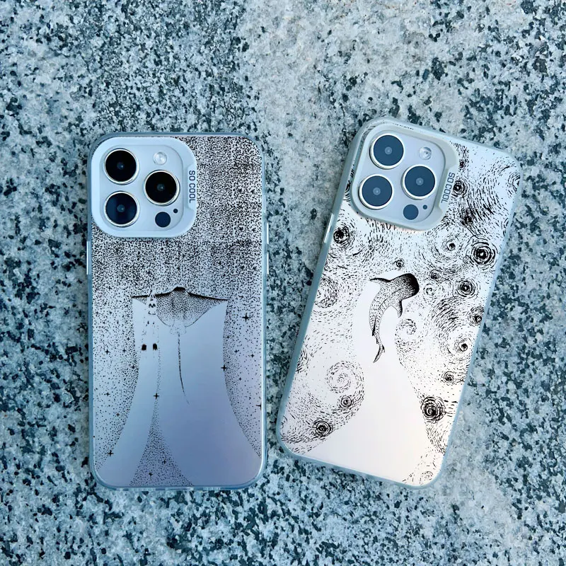 Funda con forma de tortuga marina y delfín, Animal en el océano, para Samsung Galaxy S24 S23 S22 S21 S20 Note20 Ultra Plus FE M31 4G 5G, funda trasera mate - imagen 2