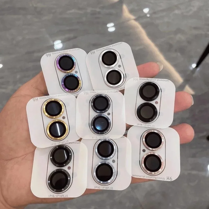 Protector de lente de cámara de cristal con anillo de Metal, 2-3 Uds., para IPhone 15 16 17 Pro Max 14 Plus 13 Pro, accesorios para funda IPhone14 - imagen 2