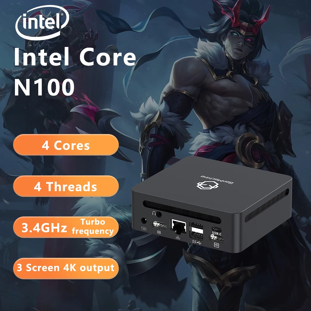 GenMachine Mini PC Intel Alder Lake N100 Potente Windows 11 - Compacto y Ideal para Hogar, Negocios y Juegos M.2 SSD WiFi 6 BT5.2