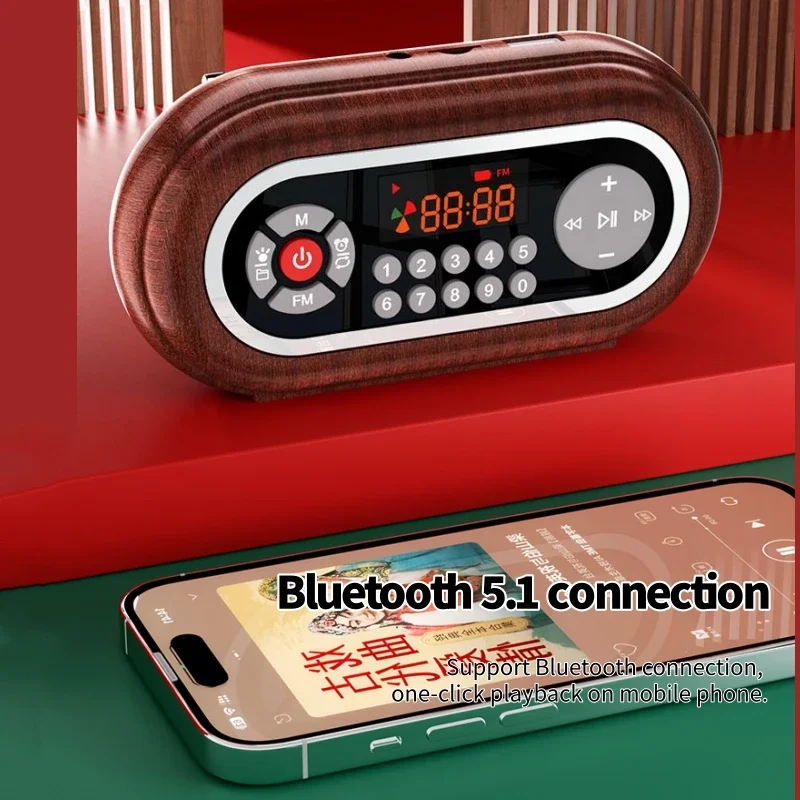 2025 Nuevos radios FM para personas mayores Reproductor MP3 multifunción portátil de alta gama Mini altavoces Bluetooth personales de alto volumen para exteriores - imagen 5