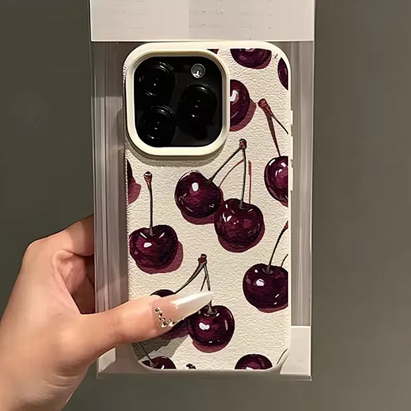 Para Redmi Note14 Pro 4G funda para Xiaomi Redmi Note 13 12 11 Pro Plus 5G 15C 14C 13C 4G vino rojo cereza patrón mate cubierta de teléfono - imagen 5