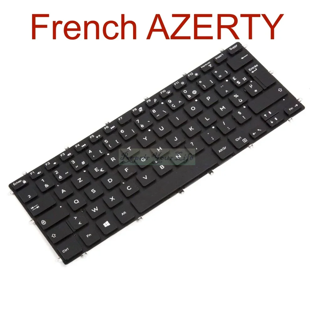 PT-BR Brasil teclado retroiluminado AZERTY francés para Dell 13-5379 5368 P69G Inspiron 13 5000 5578 7368 7378 0CP6P7 04H2XV X02KX CP6P7 - imagen 4