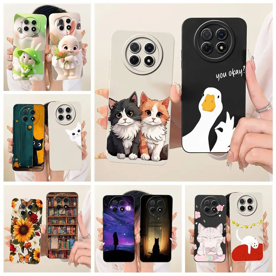 Para Huawei Nova Y91 funda STG-LX1 STG-LX2 lindo gato pato cubierta de dibujos animados suave TPU funda de teléfono para Huawei Nova Y91 NovaY91 Fundas bolsas