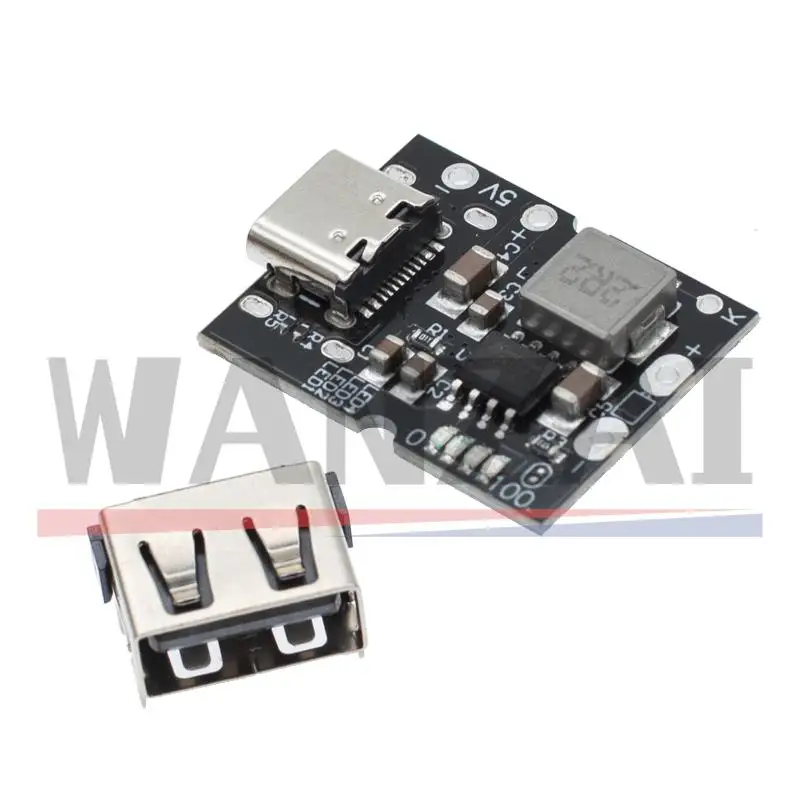 Convertidor de refuerzo USB tipo C 5V 2A, módulo de potencia elevador, placa de protección de carga de batería de litio, pantalla LED USB para cargador DIY - imagen 3