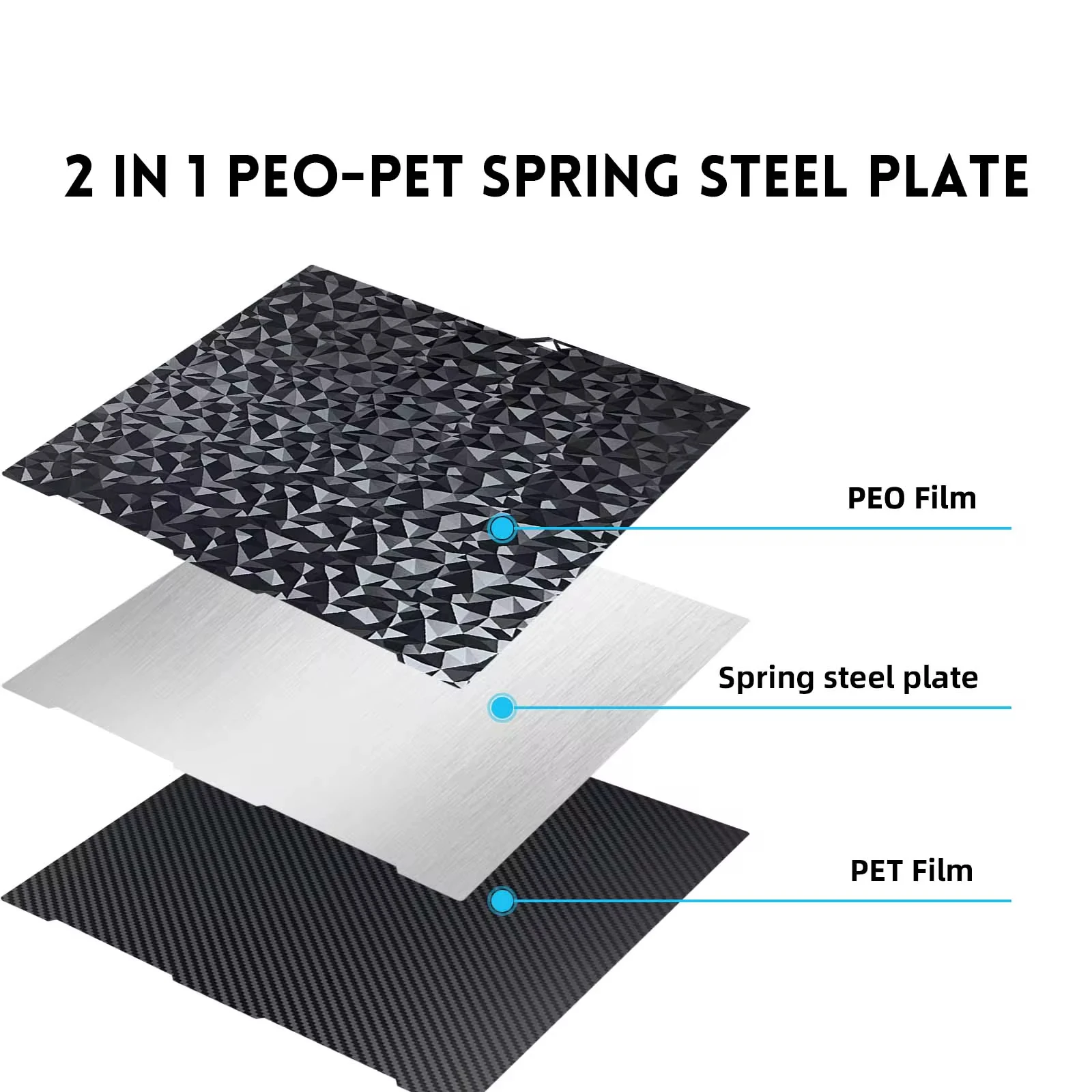 Hoja Kobra 3 PEI para Anycubic Kobra 3 Combo, placa de construcción de 256x268mm, hoja de acero de resorte de impresión de doble cara, piezas de impresora 3D, cama - imagen 5