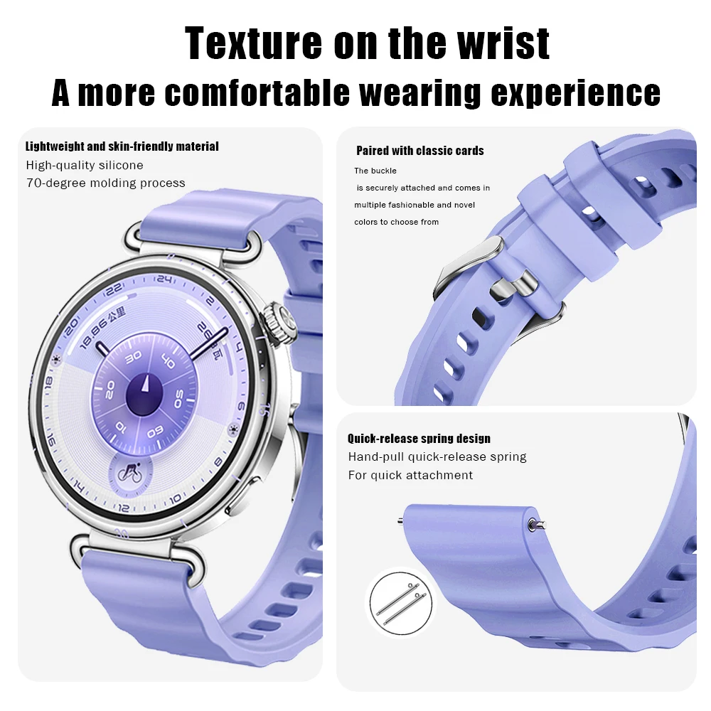 Correa deportiva de silicona de 18mm para HUAWEI Watch GT6, pulseras de 41mm para HUAWEI Watch GT5 Pro 42mm GT5 GT4 41mm, pulsera inteligente - imagen 5