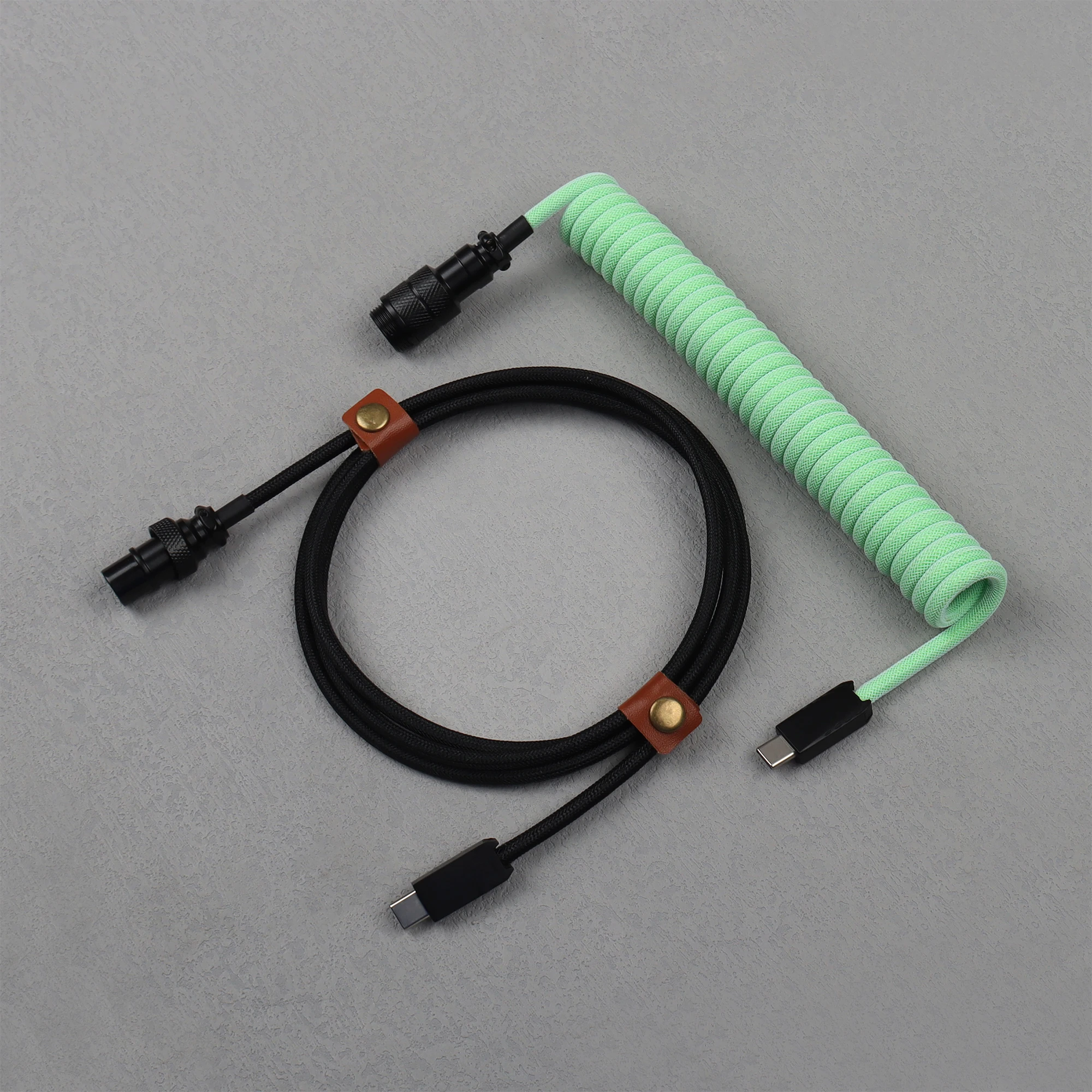 Cable en espiral LANO tipo C a tipo C, teclado de jugador, Cable USB tipo bobina personalizado con conector piloto desmontable - imagen 3