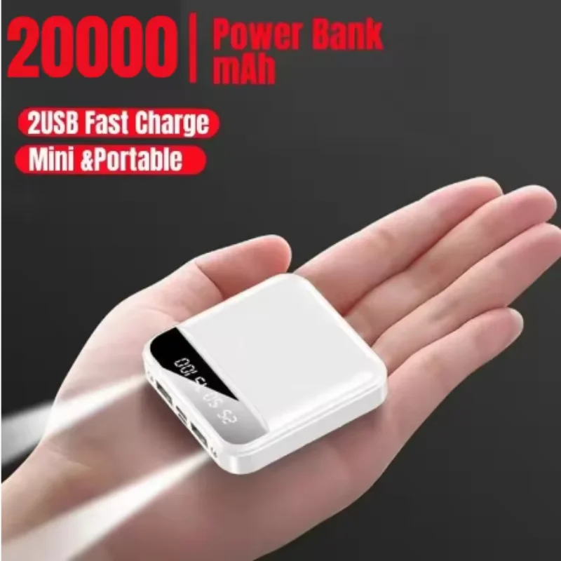 300000 Mini banco de energía mAh, carga rápida, pantalla Digital Led, Cable incorporado, batería externa portátil para Iphone, Samsung, Xiaomi