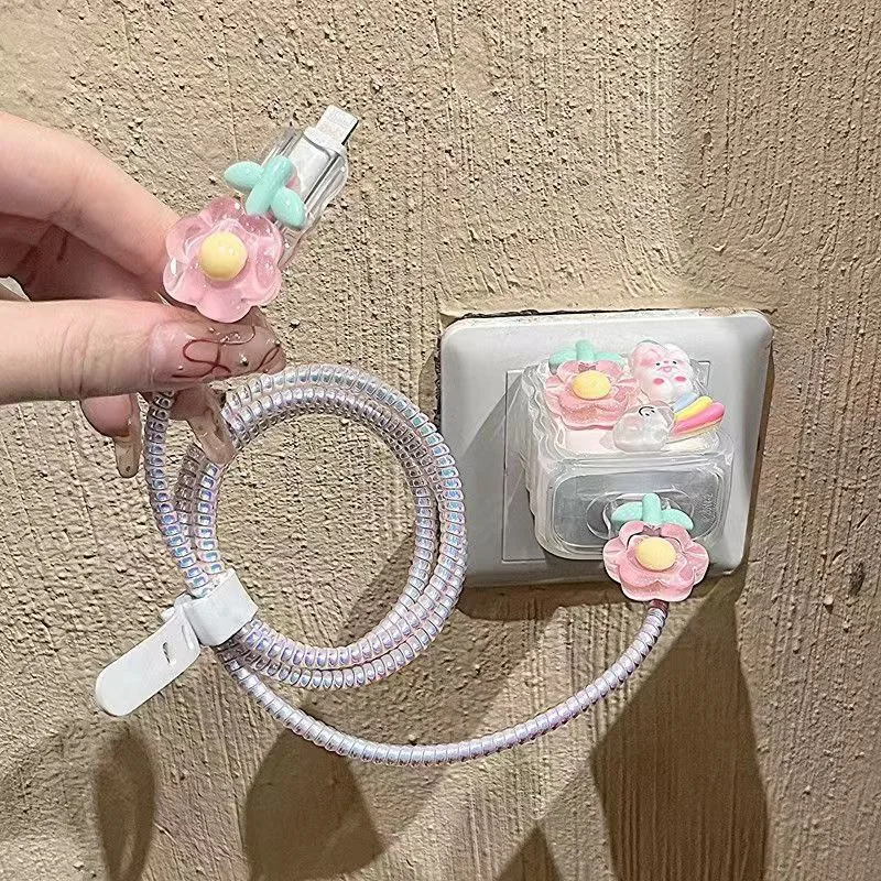 Funda protectora de Cable de cargador de Iphone para iPhone 15, 14, 13 Pro Max, 18W, 20W, funda para cabezal de cargador de UE y EE. UU., protección enrolladora de Cable - imagen 5