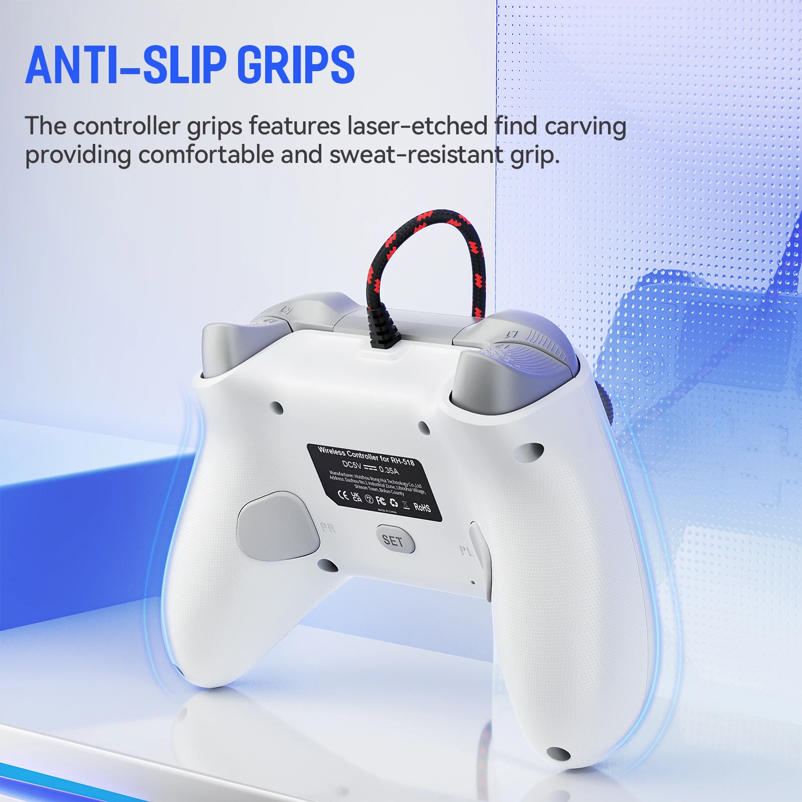Controlador con cable Bonadget para consola de mando de juegos Ps5/pc Dualsense compatible con función de vibración/3,5mm Trrs/programación/Turbo - imagen 5