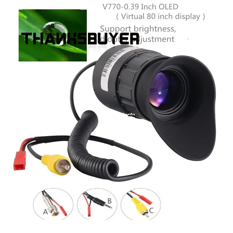 Pantalla montada en la cabeza V770, lupa de visor OLED 12X de 0,39" para cámara de versión nocturna - imagen 2