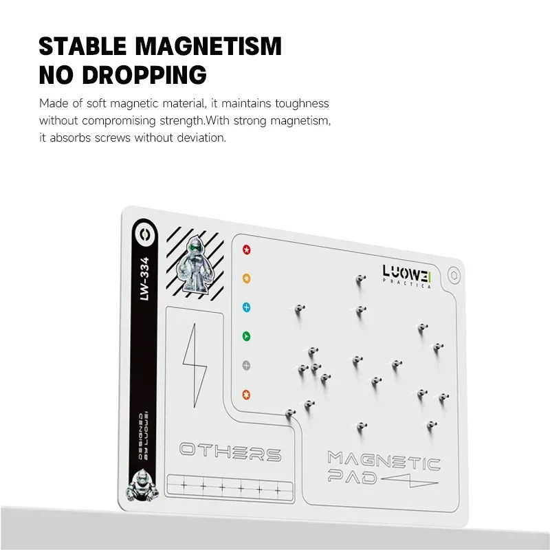 LUOWEI LW-334 Estera de tornillo magnético Material magnético suave Impermeable Resistente a la corrosión para una almohadilla de almacenamiento de tornillos precisa - imagen 3