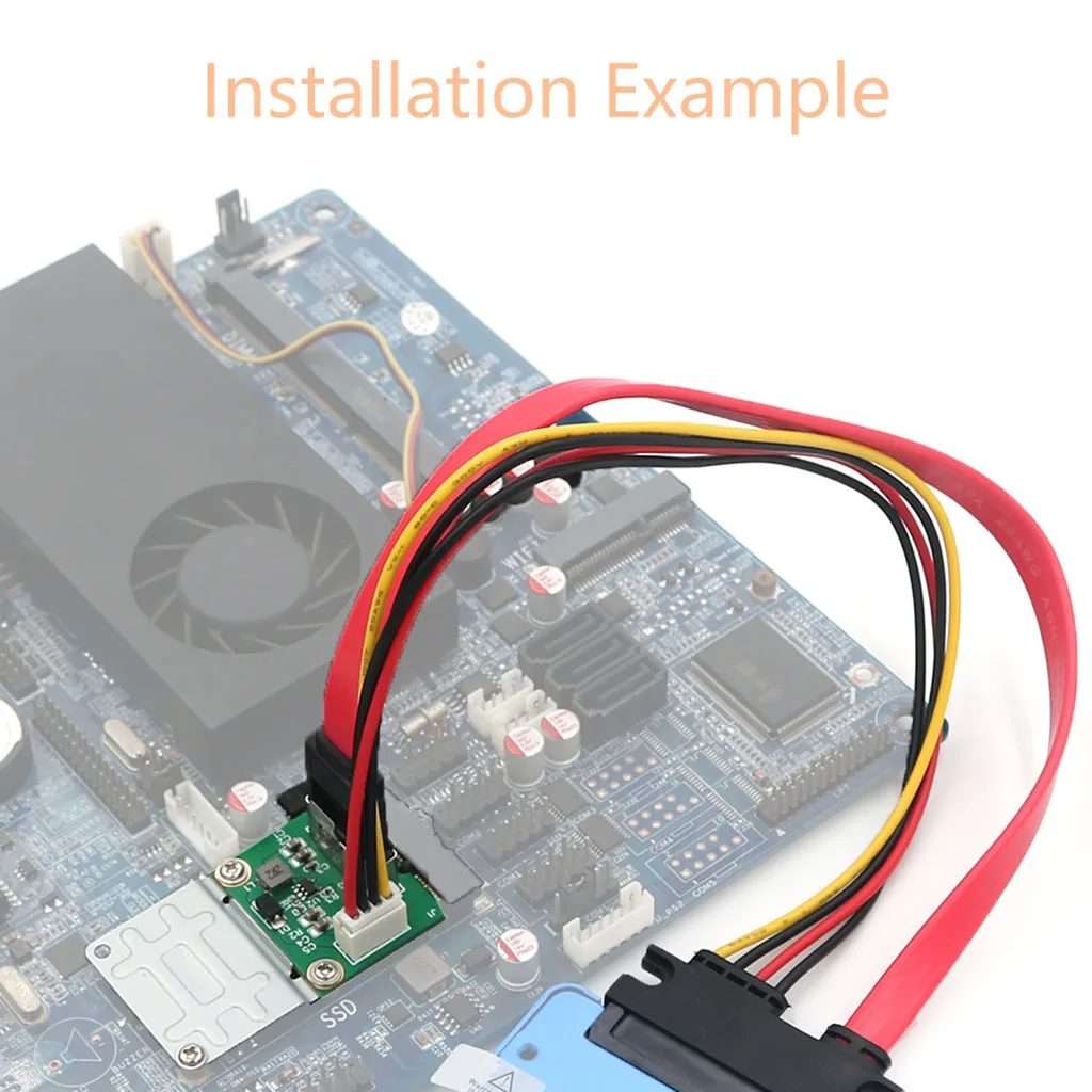 Adaptador Msata a SATA de 2,5 pulgadas, Cable convertido, conector de fuente de alimentación de 5V, elevador mSATA a SATA de 2,5 "con Mini tarjeta, soporte medio a completo - imagen 3