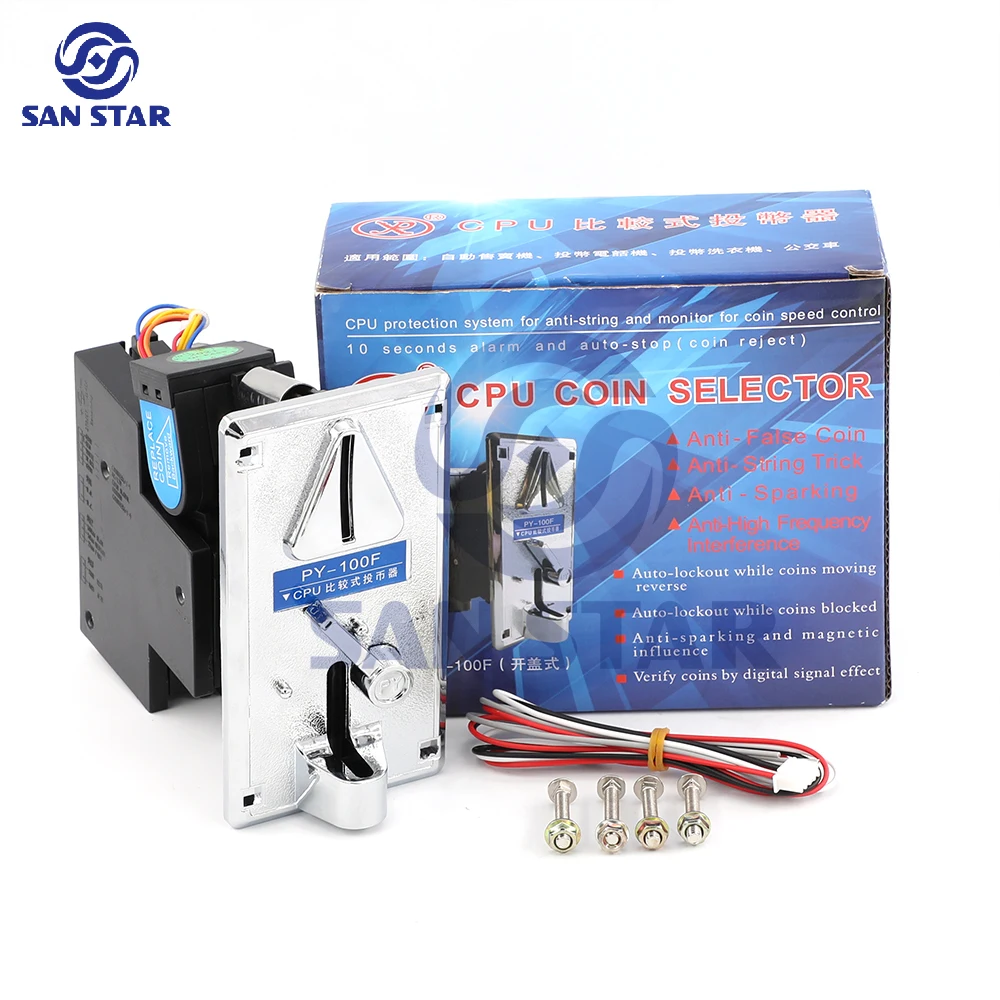 Selector de monedas de PY-100F con control de programa de CPU, aceptador de monedas expendedora, selector de monedas utilizado en juego de baloncesto de carga