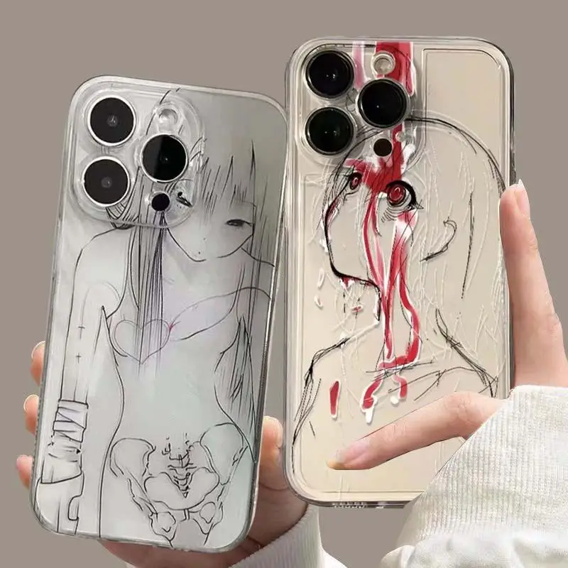 Estuche transparente de Anime de lujo para chica, sacrificio de sangre, para VIVO Y22S, Y17S, Y15S, Y33, Y35, Y36, Y21, 2021, Y21S, Y33S, V23, V25, V27 Pro, V29E, V30E