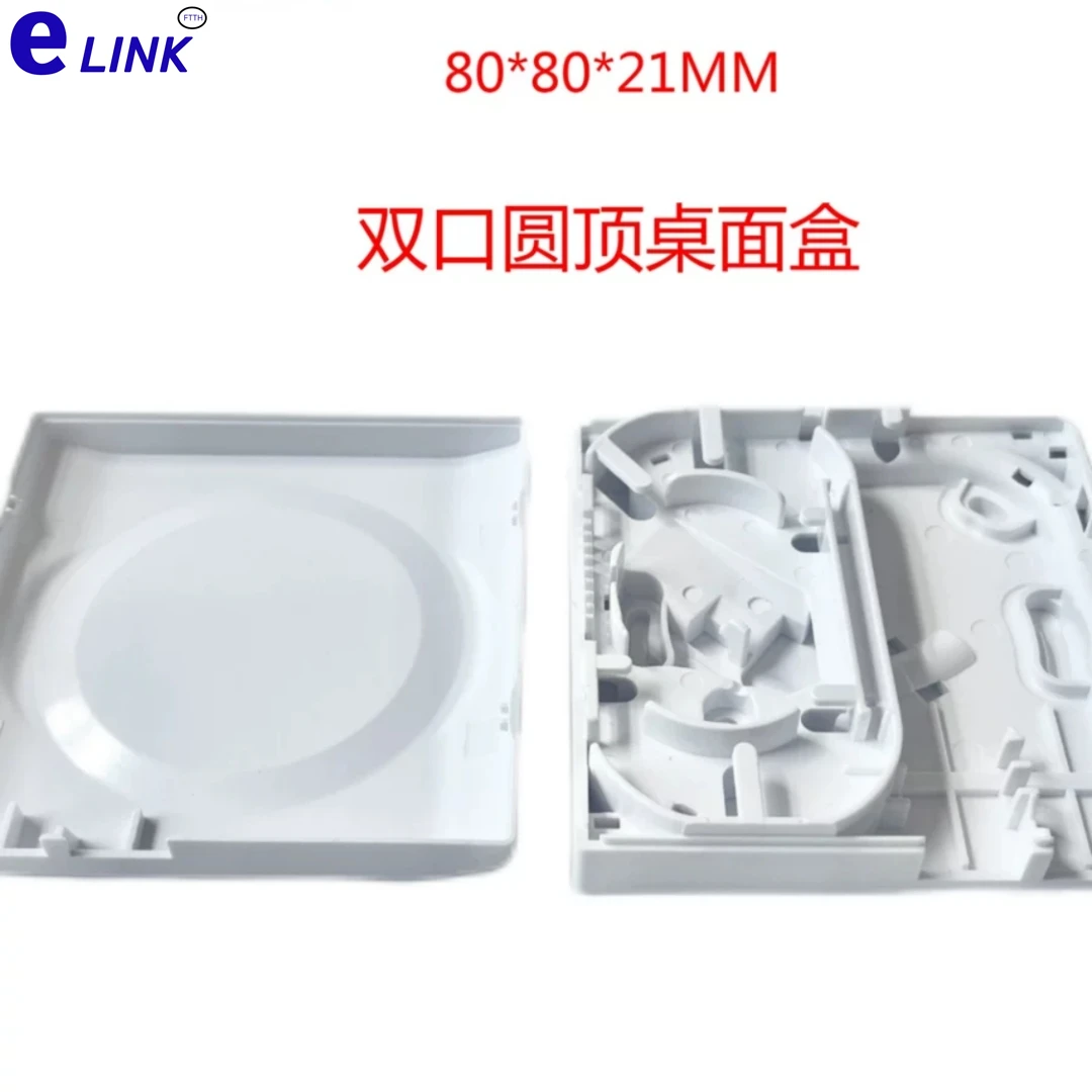 Caja de escritorio de fibra óptica, 10 Uds., 2 puertos, panel de conexión FTTH, material ABS - imagen 2