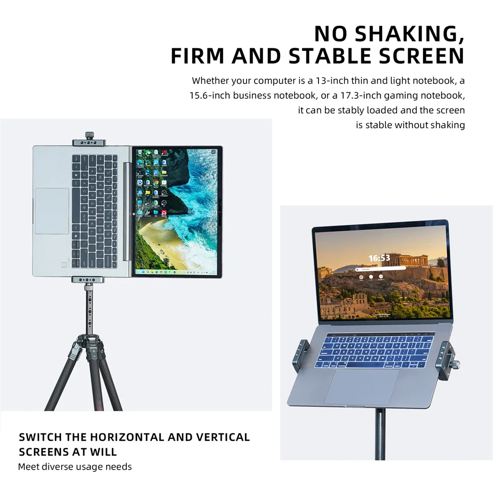 LEAPLIGHT Soporte ajustable para computadora portátil Pantalla vertical horizontal para portátiles Macbook Abrazadera para computadora portátil con soporte 1/4 para transmisión en vivo - imagen 4