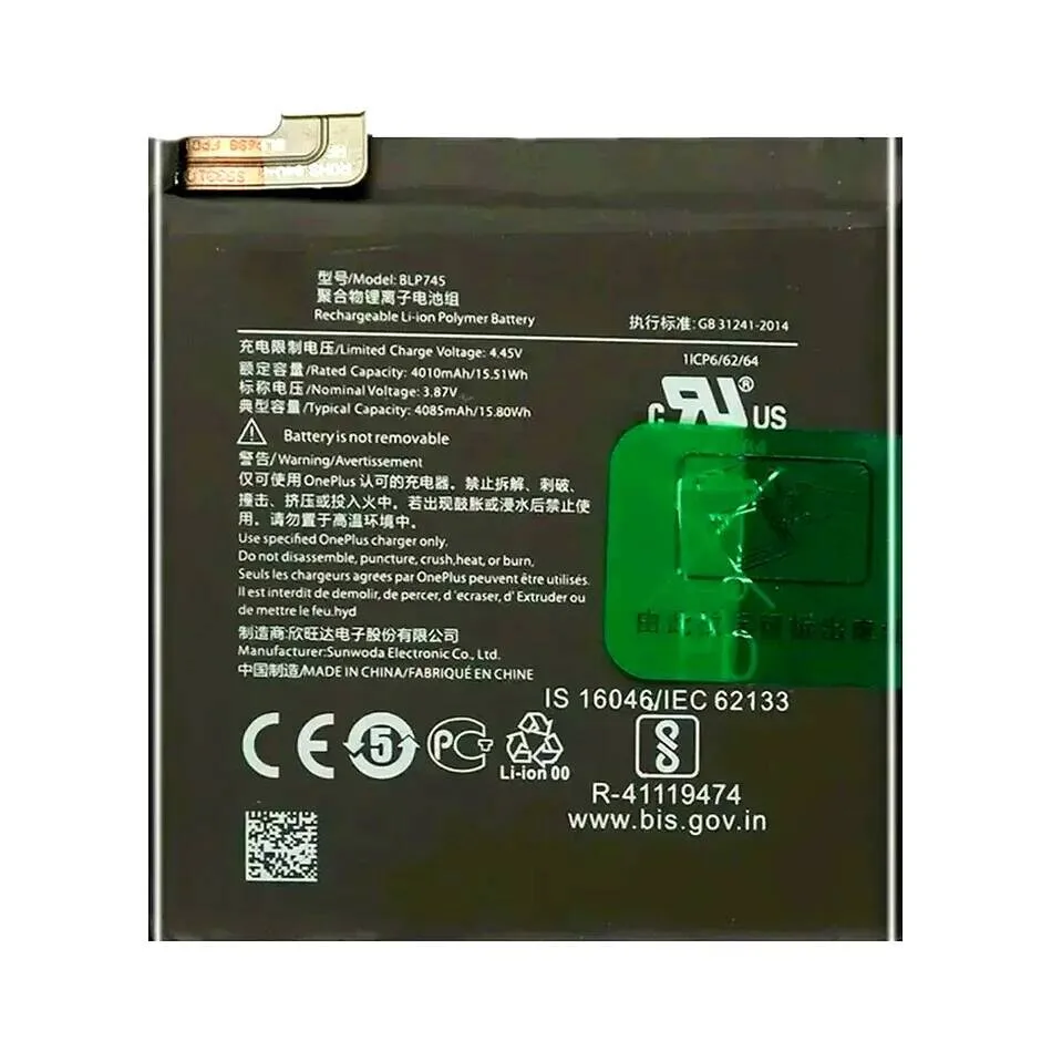 Para Oneplus 7T Pro No se ajusta a 7 o 4085Mah Batería de teléfono móvil BLP745 de rendimiento duradero - imagen 2