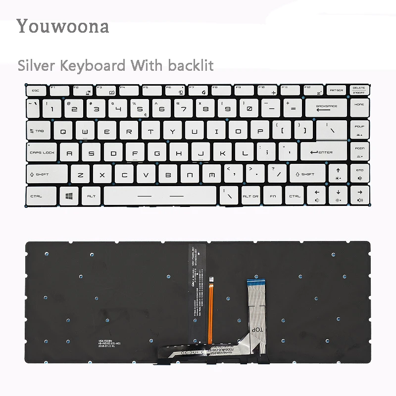 Teclado de ordenador portátil con retroiluminación, accesorio para MSI GS65VR PS42 GF63 8RC/D MS-16R1/W1/2-16Q1/2/3/4, nuevo - imagen 2