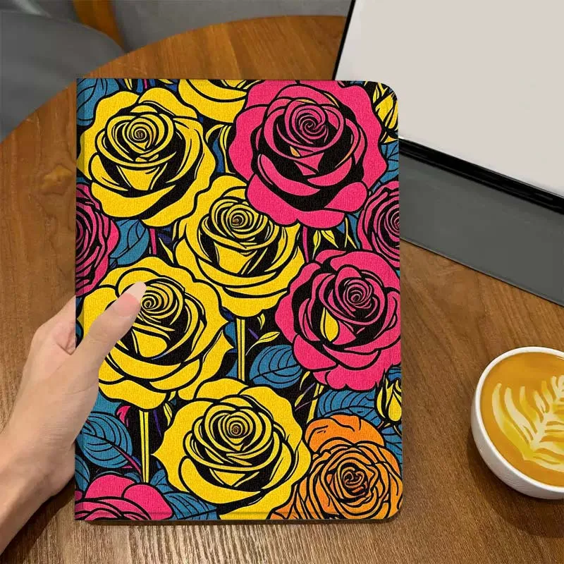 Cool Vintage Rose Blossom Art para Samsung Galaxy Tab S7 S8 S9 S10 11 12,4 13,1 FE Plus Lite pulgadas funda para tableta - imagen 4