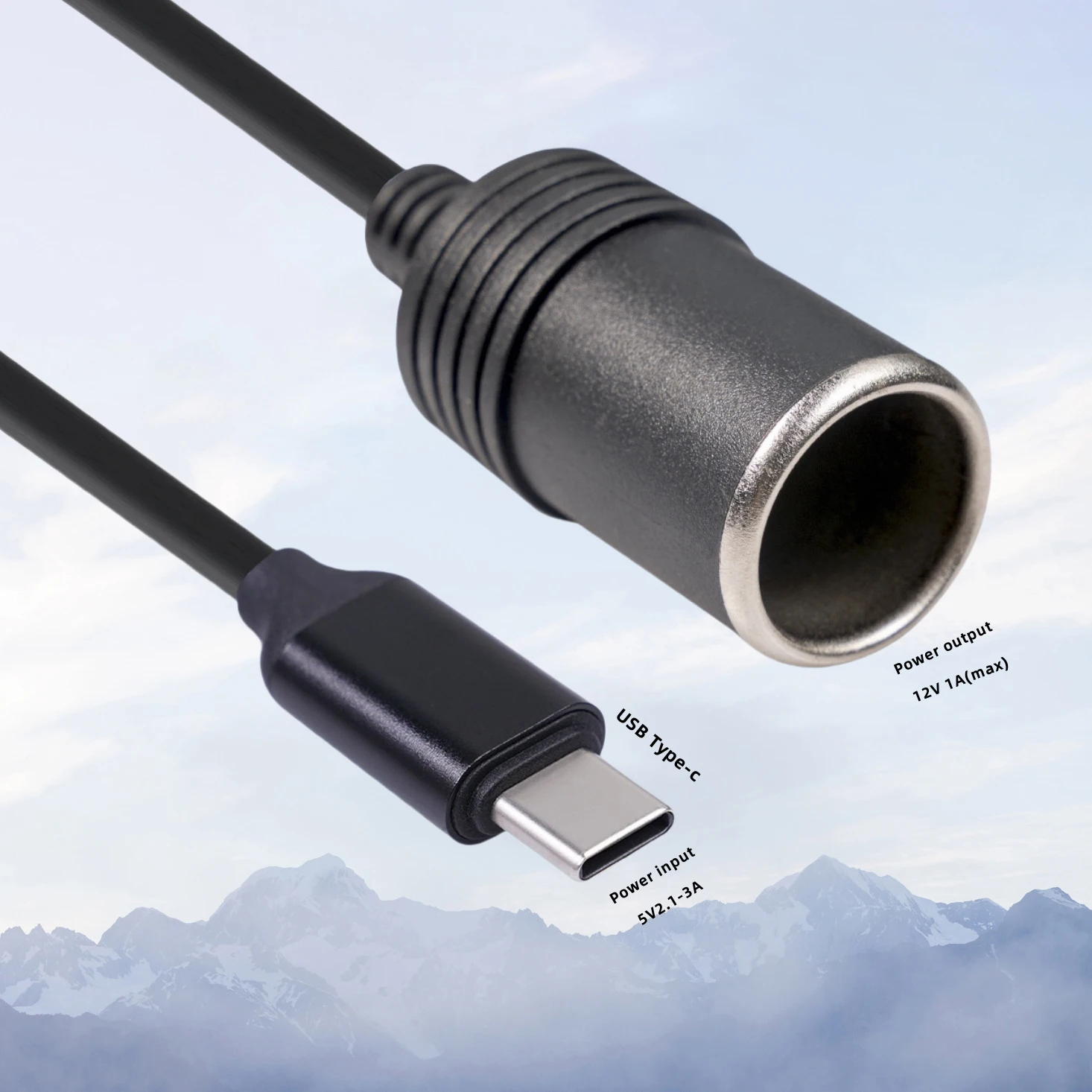 Tipo C 5V a 12V enchufe de encendedor de cigarrillos de coche Cable adaptador convertidor hembra adecuado para adaptador de corriente de refuerzo de coche B6 - imagen 2