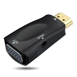Adaptador HDMI a VGA con audio 3,5 mm para PC y portátil