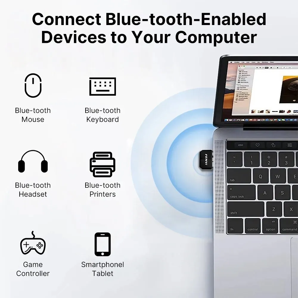 Fvi-adaptador Dongle USB Blue-tooth 5,4, controlador inalámbrico gratis para PC, ratón, teclado, música, tarjeta de Audio, receptor, transmisor y altavoz - imagen 5