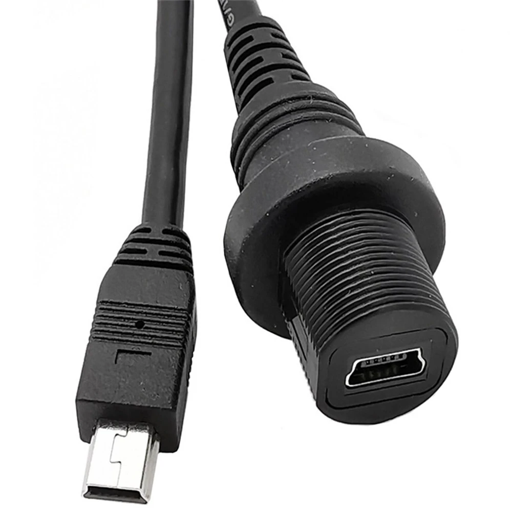 Mini Cable impermeable USB 2,0 IP67, Mini USB 5 pines IP 67 macho a hembra montaje en Panel cable de extensión de conector a prueba de agua 30cm