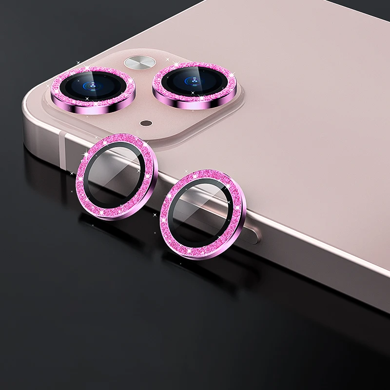 Protector de lente de cámara con brillo de diamante para iPhone 11, 12, 13 Pro Max, Mini anillo de Metal, Protector de cristal para iPhone 13 Pro Max - imagen 5