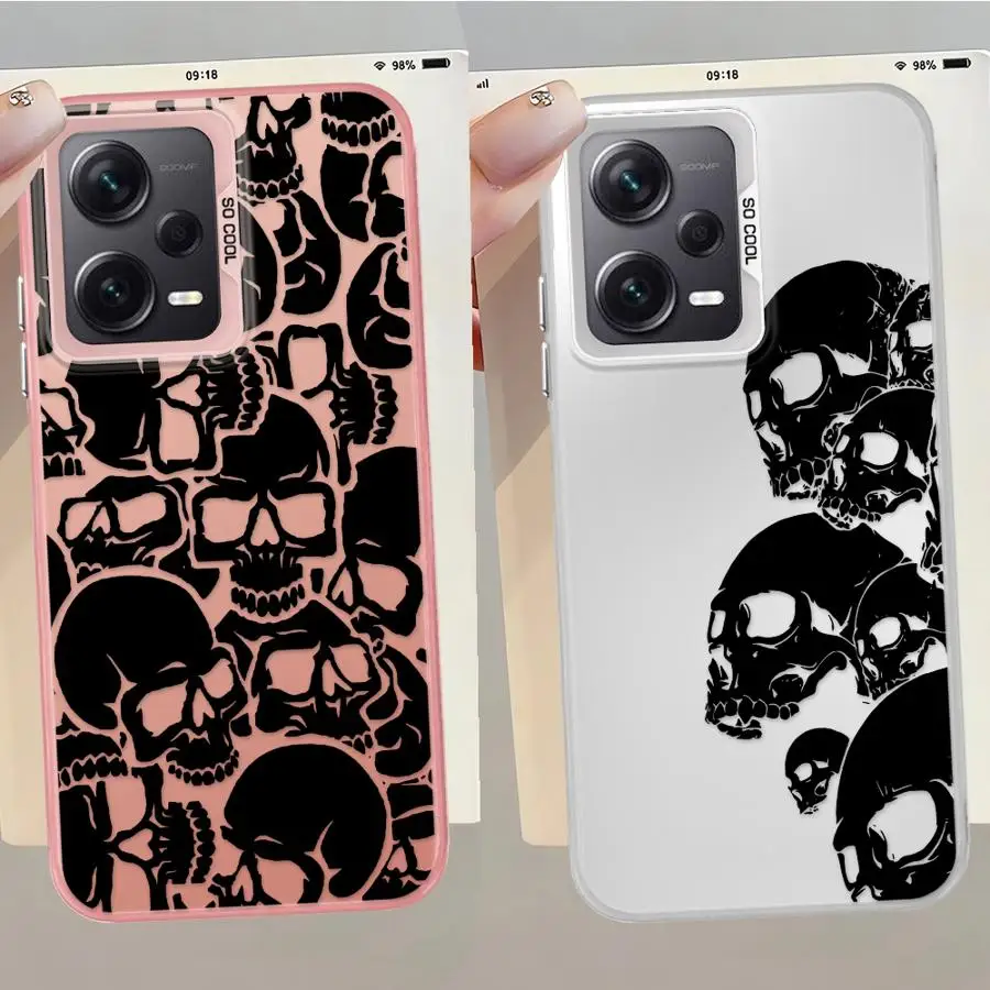 Funda para Xiaomi Redmi 9T 12C 14C K60 9C 10C A5 A1 A2 Plus 13C funda trasera para teléfono esqueleto cráneo