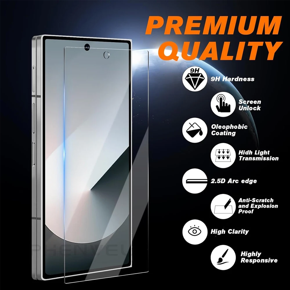 Protector de pantalla templado HD de 4 piezas para Samsung Galaxy Z Fold 7 6 5 cubierta frontal de vidrio Protector para Galaxy Z Fold 6 Fold7 - imagen 5