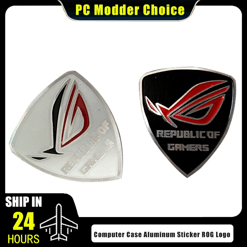 Etiqueta Aluminium ROG – Diseño Gamer Negro/Blanco para PC - imagen 3