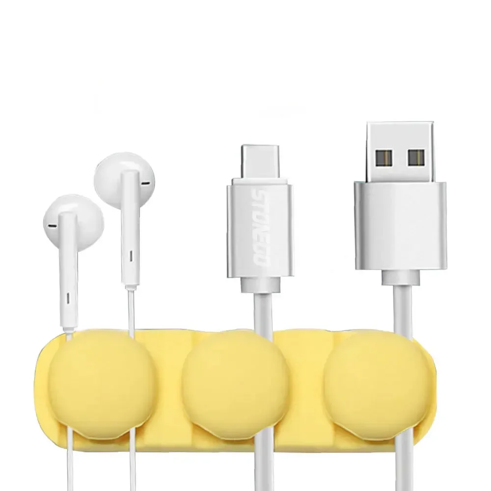 Stonego-organizador de cables USB de silicona, enrollador de cables de escritorio, administra cuidadosamente el soporte del cable del organizador de cables para ratón