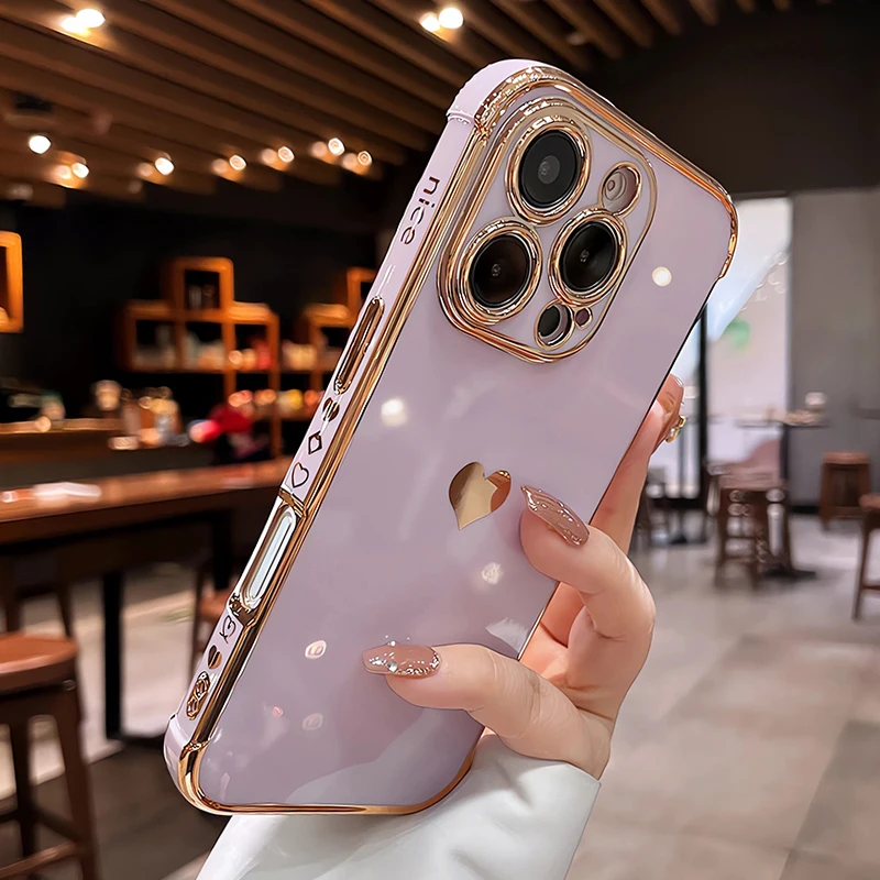 Funda blanda chapada para iPhone 17 Air 16E 16 15 14 13 12 11 Pro Max 17Pro 16Pro 15Pro 14Pro iPhone16 iPhone15 iPhone14 cubiertas completas - imagen 5