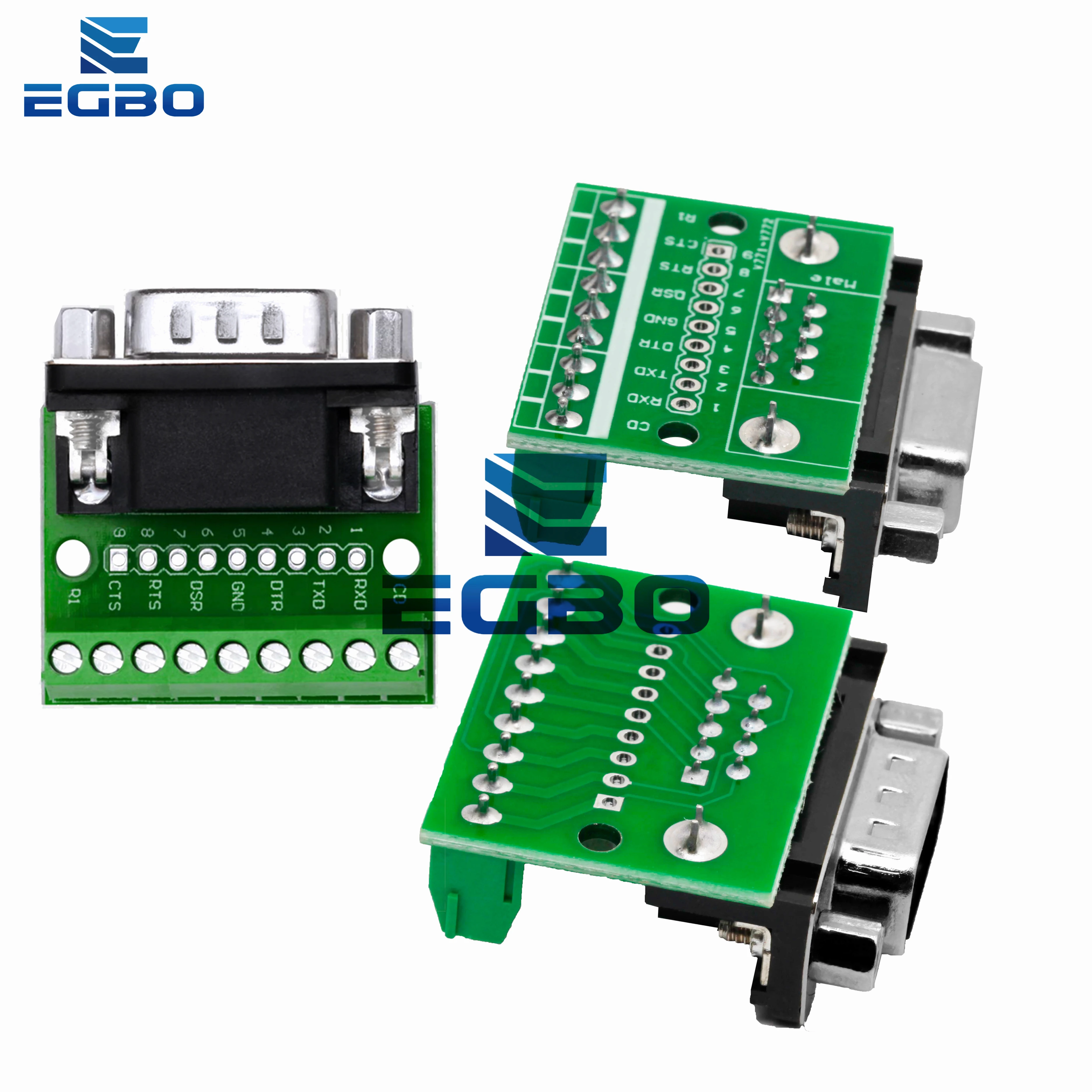 Conectores sin soldadura de 9 pines DB9 RS232 Serial a Terminal hembra macho adaptador conector placa de ruptura - imagen 4