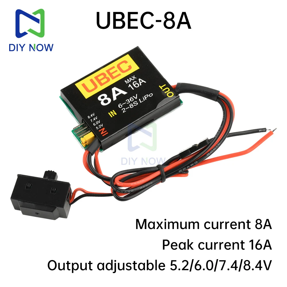 4S-6S 15-26V UBEC 8A 4A 5,2/6,0/7,4 V/8,4 V receptor servo módulo de fuente de alimentación independiente RC coche brazo robótico de avión de ala fija