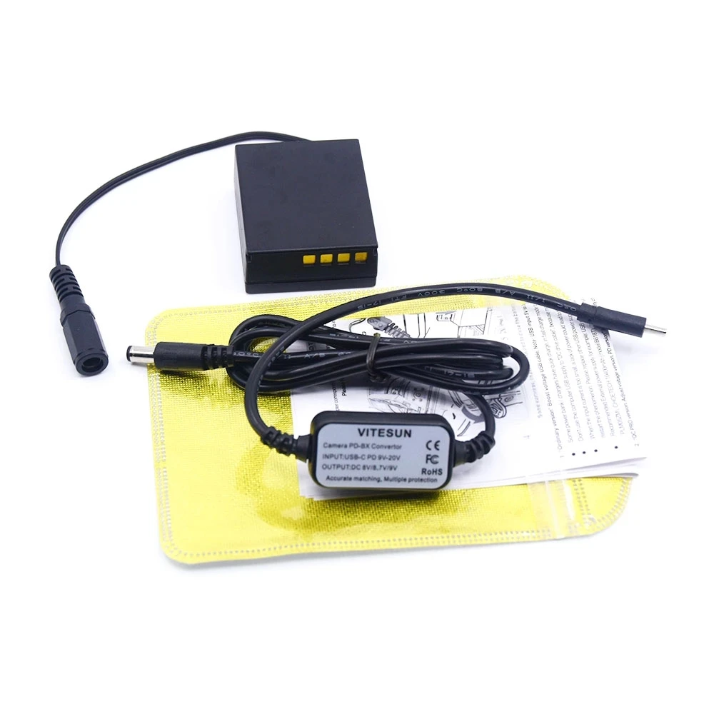 PS-BLH-1 acoplador CC BLH1 batería falsa + convertidor PD USB tipo C a Cable CC para cámara OlympusEM1 MARK II EM1-2 EM1 Mark 2 - imagen 3