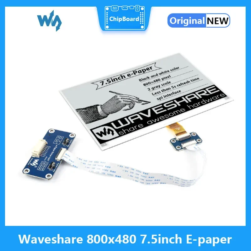 Pantalla de papel electrónico Waveshare de 7,5 pulgadas E-Ink HAT compatible con Raspberry Pi STM32 dos colores consumo de energía ultrabajo - imagen 4