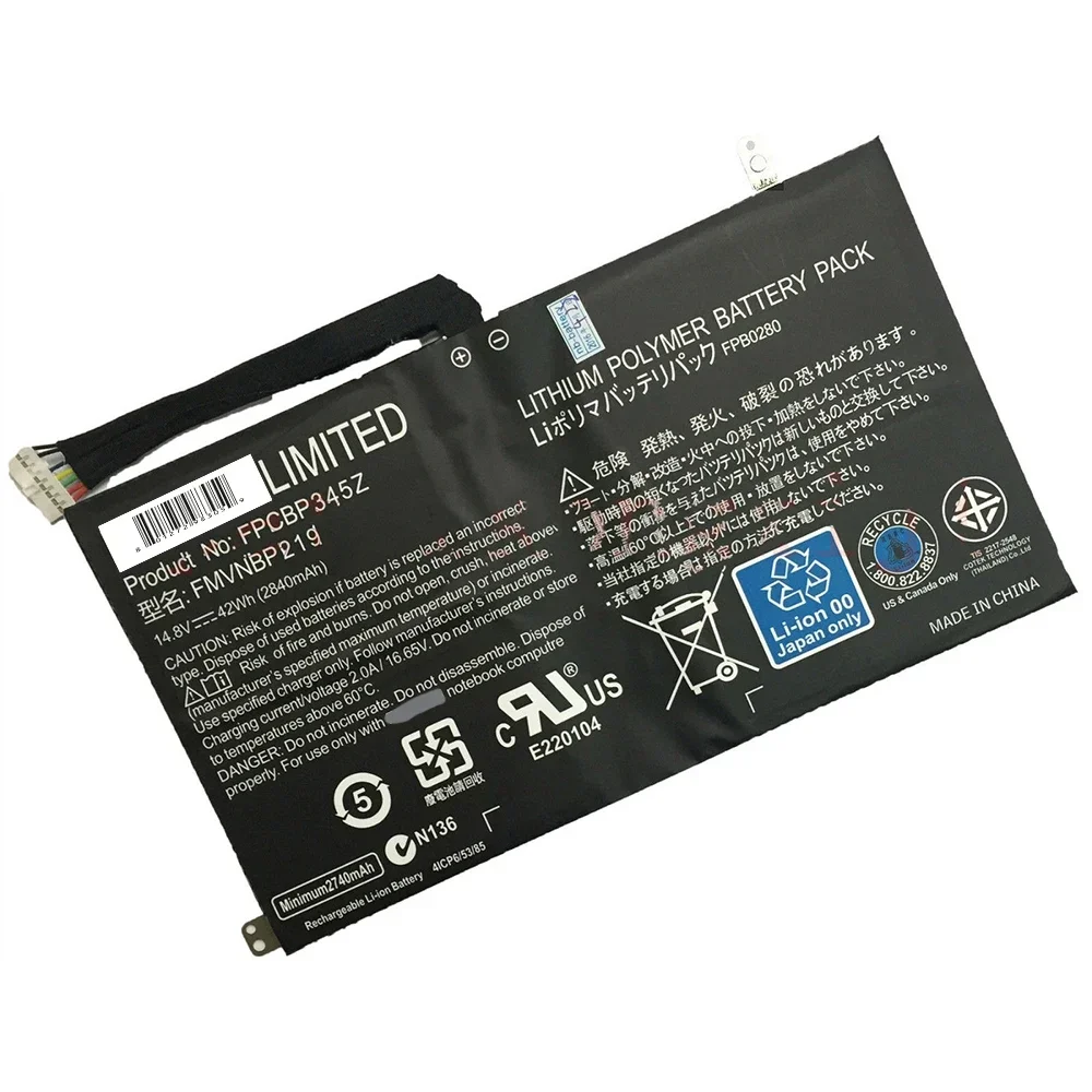 Nueva batería Original y genuina para ordenador portátil FPCBP345Z 14,8 V 42Wh para Fujitsu LifeBook UH572 FMVNBP219 FPB0280, etc. - imagen 3