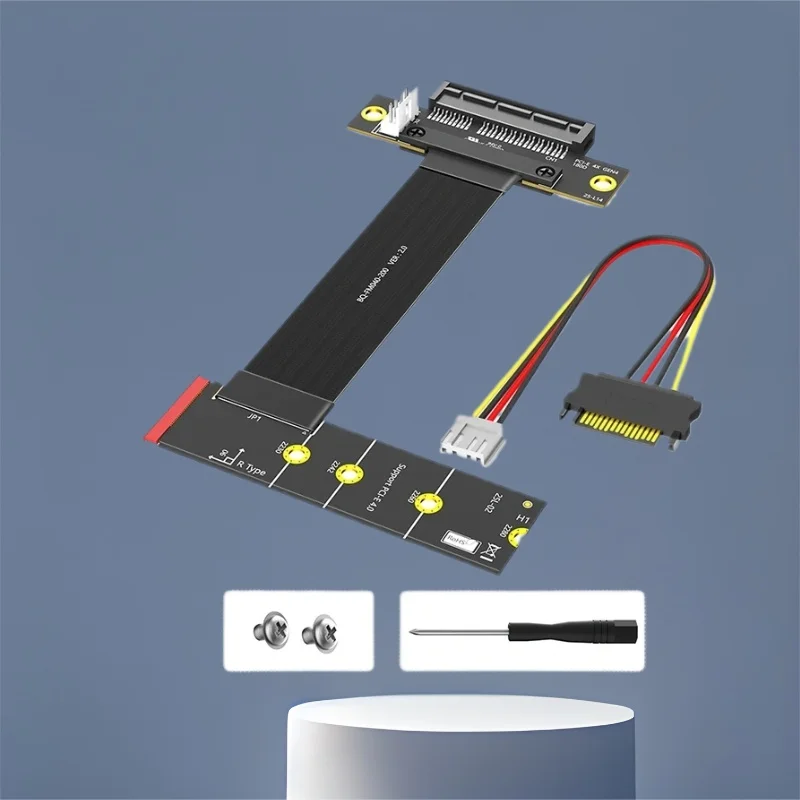 NUEVO cable elevador NVME a PCI-E 4.0 X4 90 °   Cable de extensión PCIe en ángulo para tarjeta de plataforma de minería, tarjeta de captura de tarjetas de red, tarjeta NVMe SSD