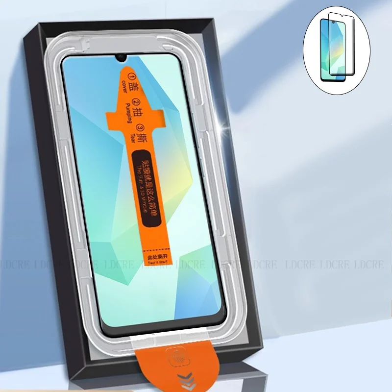 4/3/2/1 Uds para Samsung Galaxy A16 vidrio Samsung A16 vidrio templado sin polvo HD 9H cubierta completa pegamento Protector de pantalla Samsung A16 - imagen 2