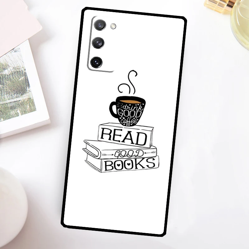 Funda de teléfono con libros y café para Samsung Galaxy S25 S24 Ultra S23 FE S20 S21 FE S22 Plus S9 S10 S25 FE - imagen 5