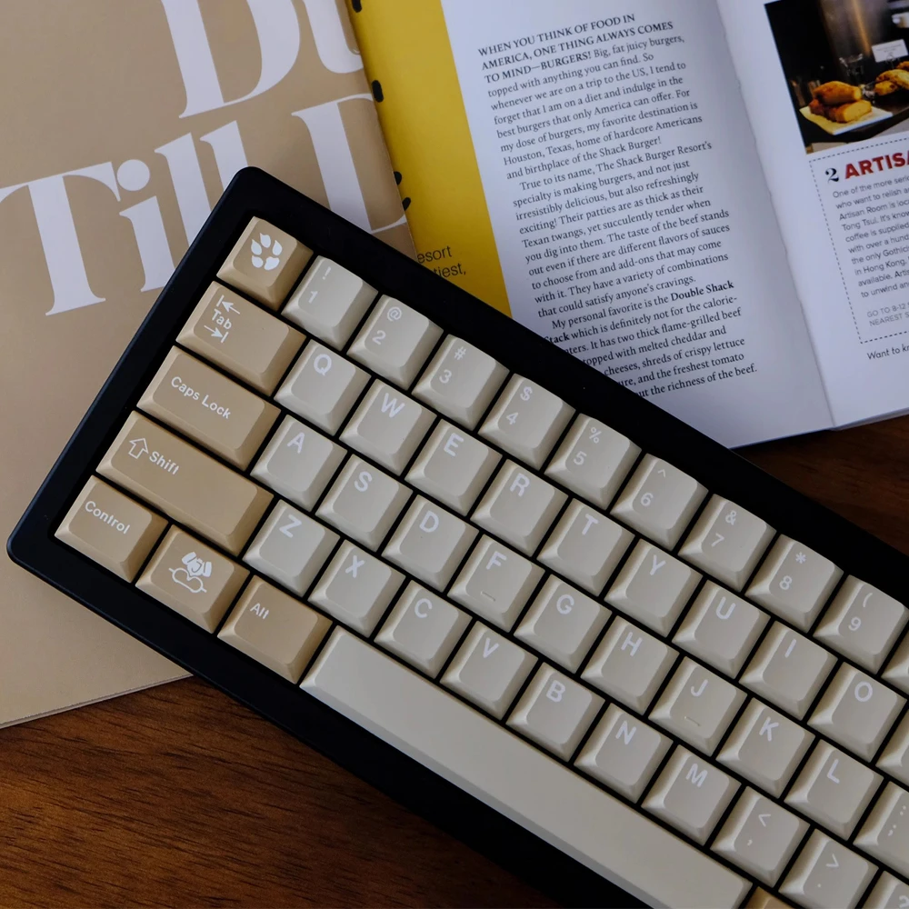 Juego de teclas Retro PBT para desierto, teclas de sublimación de tinte de perfil Cherry para teclado mecánico MX Switch GK61 64 68 75 84 87 980 - imagen 5