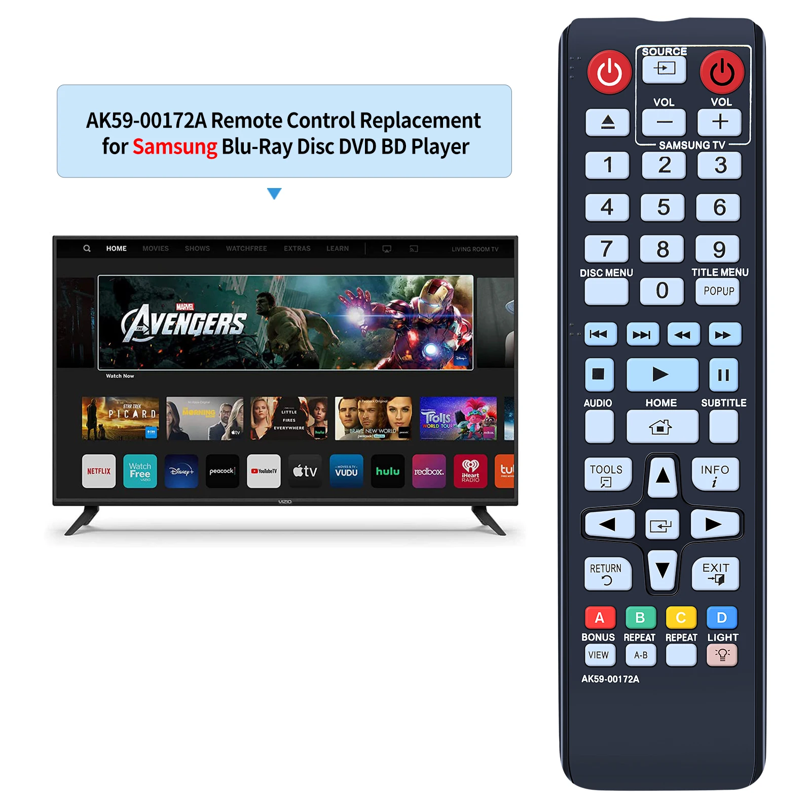 Nuevo AK59-00172A Control remoto para Samsung BD-F5700 BDHM57CZA BD-H6500 BD-H6500/ZA BD reproductor de DVD de disco Blu-Ray - imagen 2