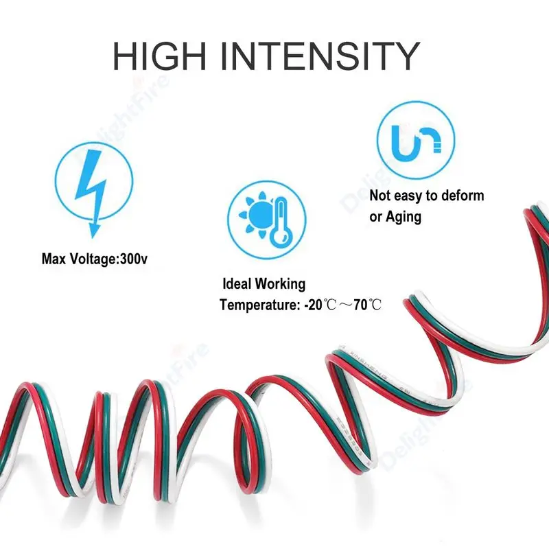 Cable LED de 3 pines, cobre estañado de PVC, 18, 20, 22AWG, Cable de conexión de Cable eléctrico, Cable de extensión LED de 12V para tira de LED WS2811 SK6812 - imagen 2
